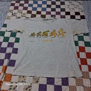 Vintage 1996 Homer Simpson Evoloution Homersapien T Shirt Size Large Heather 90s